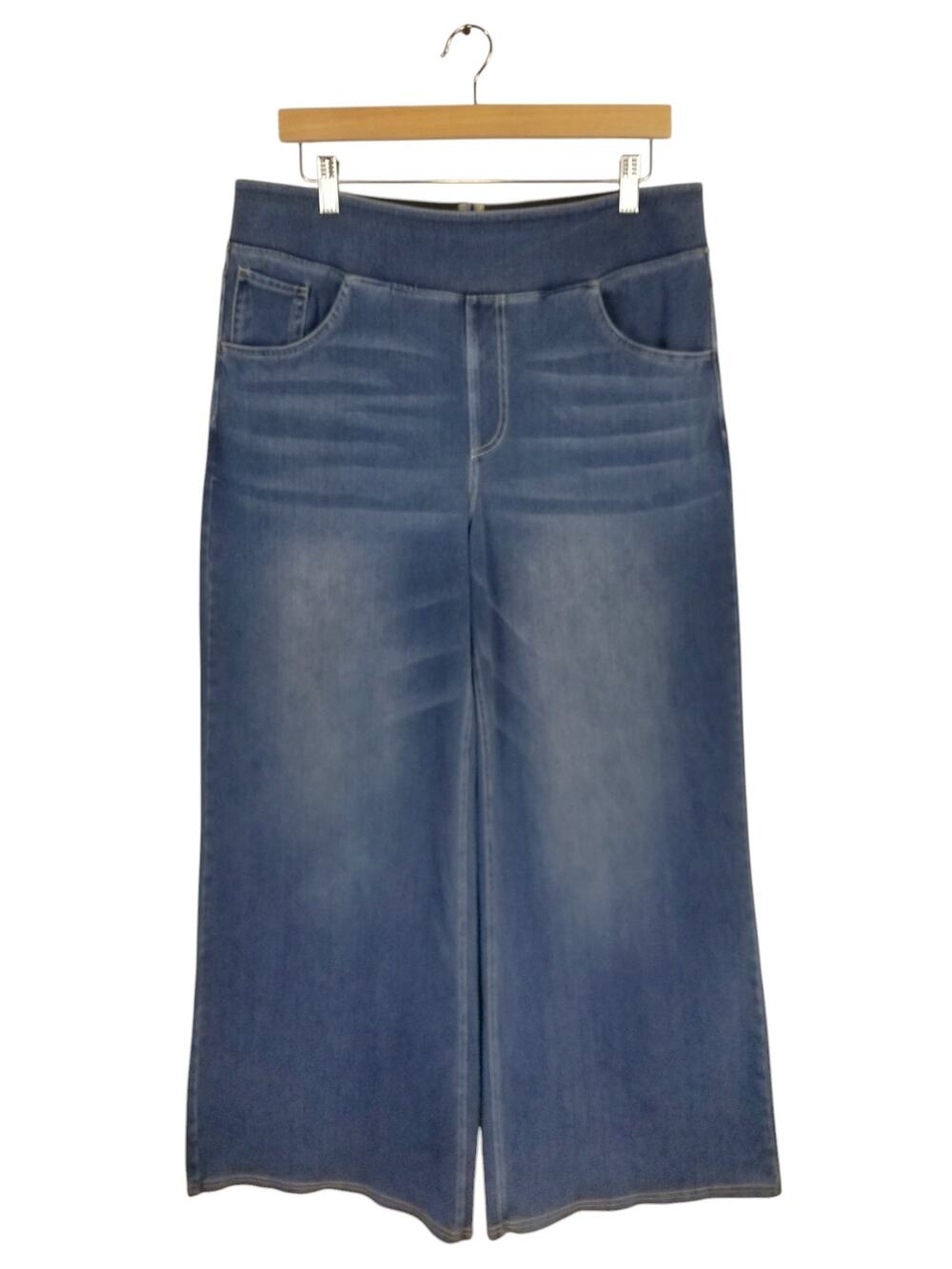 Halara Flex High Waisted Pull On Wide Leg Jeans Blue Womens Size XL
